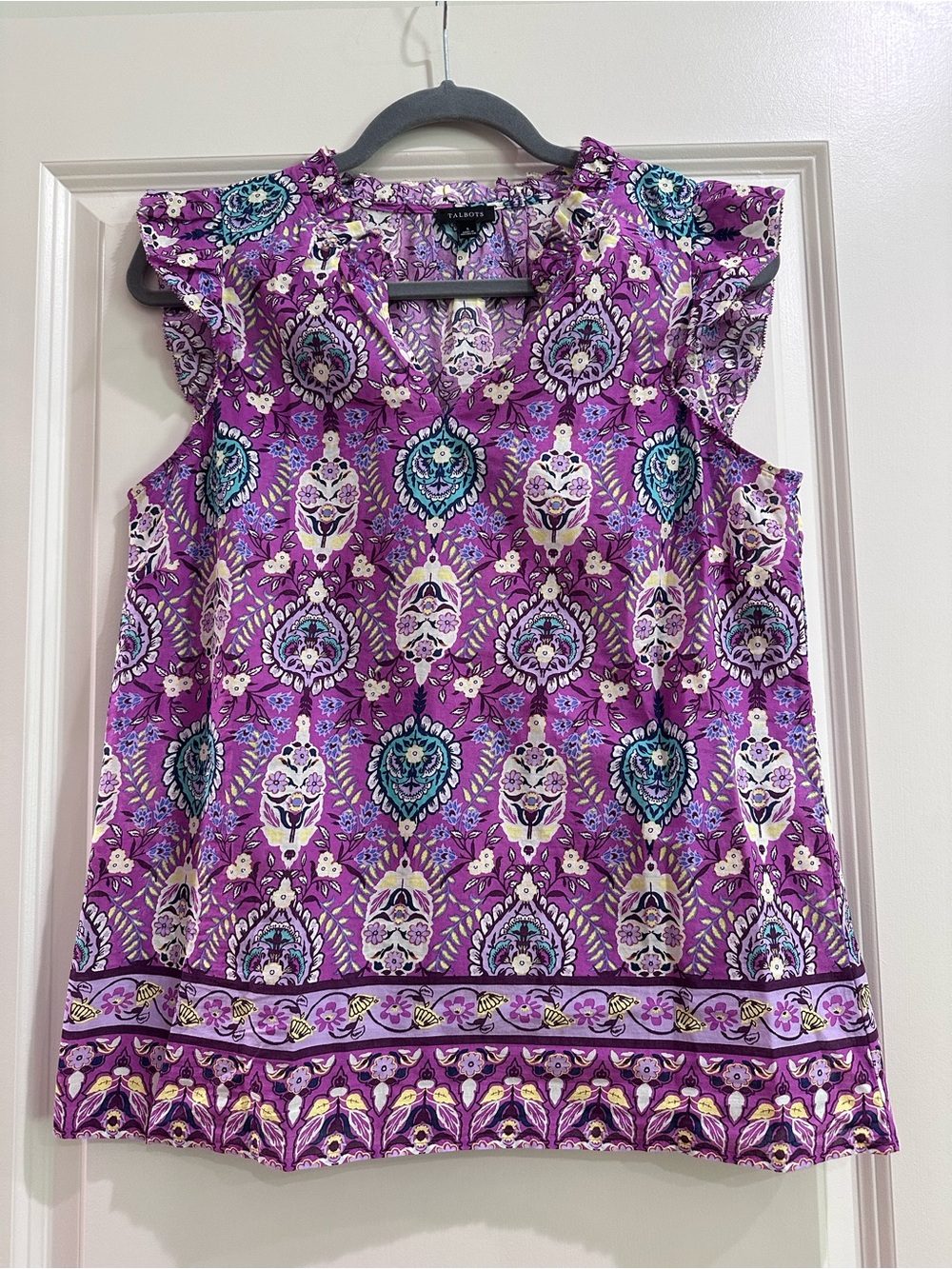 Talbots Lavender Floral Sleeveless Top